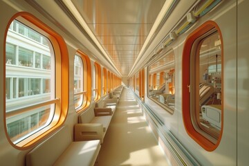 Obraz premium b'futuristic hospital interior with glass windows'