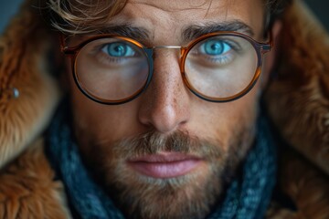 An intriguing image with warm colored fur against a blue toned background, evoking warmth