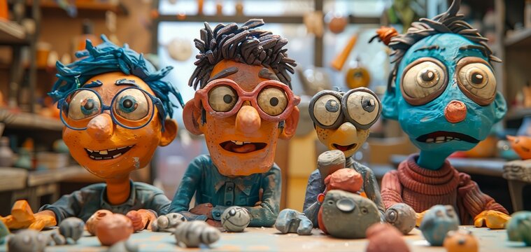 An image of four claymation characters from the movie "The Pirates! Band of Misfits"