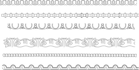 Vector sketch illustration of traditional ethnic classic floral background pattern design