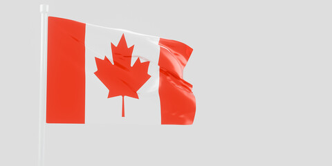 Fototapeta na wymiar Canadian flag of silk-3D illustration. 3d render.