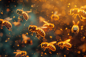 A swarm of patching bees. Bees, bee