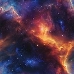 Naklejka premium Astral Elegance Celestial Stars and Nebulae