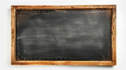 Blackboard with wooden frame on wall