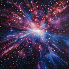 Naklejka premium Celestial Illuminations Captivating Spacefield Particle Light