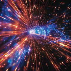 Fototapeta premium Celestial Illuminations Captivating Spacefield Particle Light