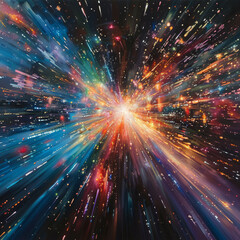 Naklejka premium Celestial Illuminations Captivating Spacefield Particle Light