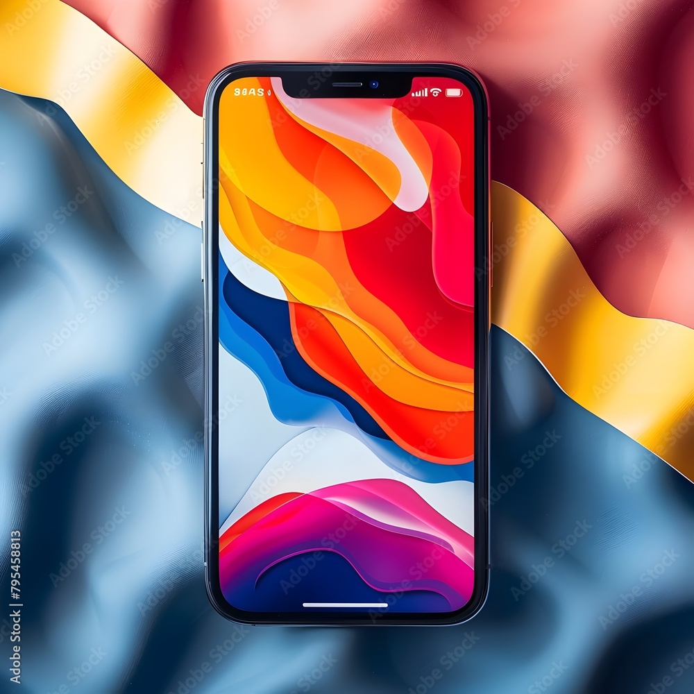 Poster customizable abstract mobile app backgrounds with vibrant color preferences