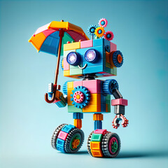 Ein Foto eines kleinen lustigen Roboters