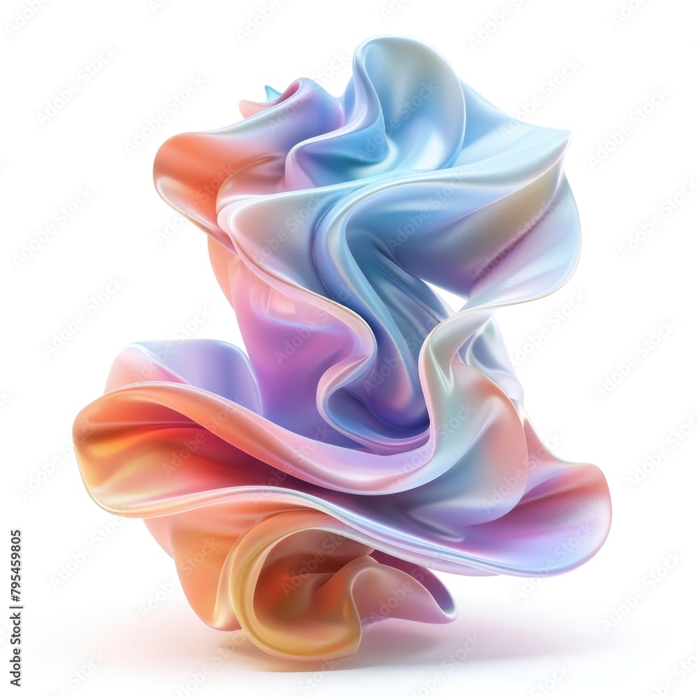 Poster an abstract structure with flowing pastel gradients