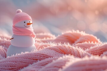 Obraz premium A colorful snowman on the snow 