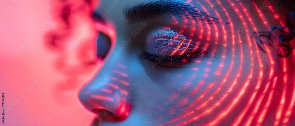 Poster enhancing cyber security with facial recognition technology for biometric verification. concept cybe