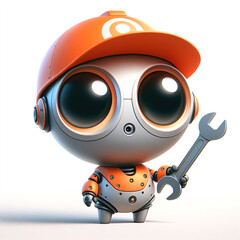 Ein Foto eines kleinen lustigen Roboters