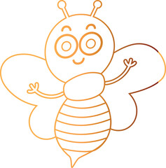 Bee yellow decoration summer design.