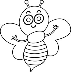 Bee drawing line design summer.
