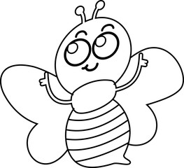 Bee drawing line design summer.
