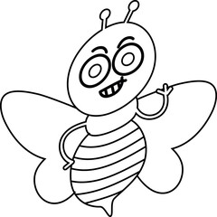 Bee drawing line design summer.
