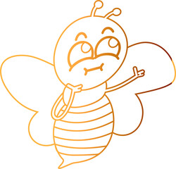 Bee yellow decoration summer design.