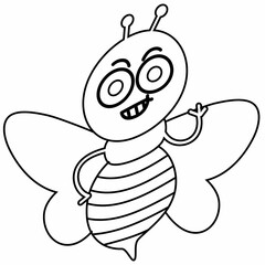 Bee drawing line design summer.
