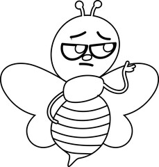 Bee drawing line design summer.
