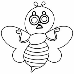 Bee drawing line design summer.
