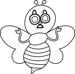 Bee drawing line design summer.
