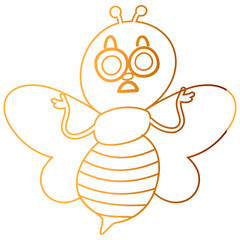 Bee yellow decoration summer design.