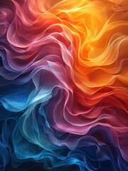 Colorful abstract painting with a smooth, flowing texture