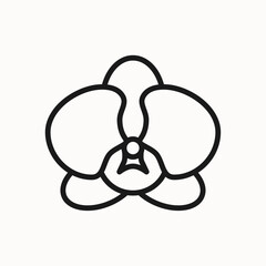 Orchid line icon. Plant and flower sign, symbol. Isolated on a white background. Pixel perfect. Editable stroke. 64x64.