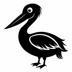 pelican silhouette vector illustration