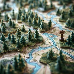 Obraz premium Wilderness Strategy Board Game Landscape