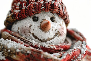 Beautiful snowman at winter season, christmas