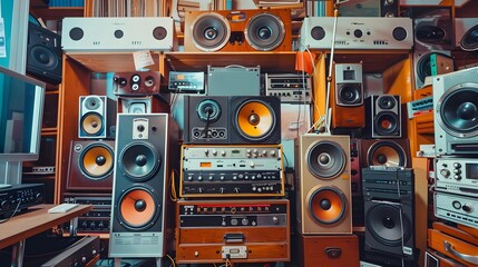 Vintage audio and video gear in store