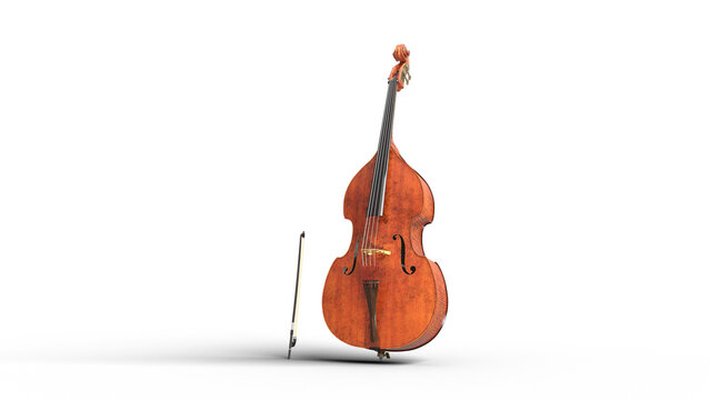 Double Bass ダブルベース ベース JAZZ 3DCG 透過PNG 影付き
