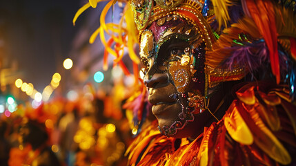 A man with a mask in the carnival