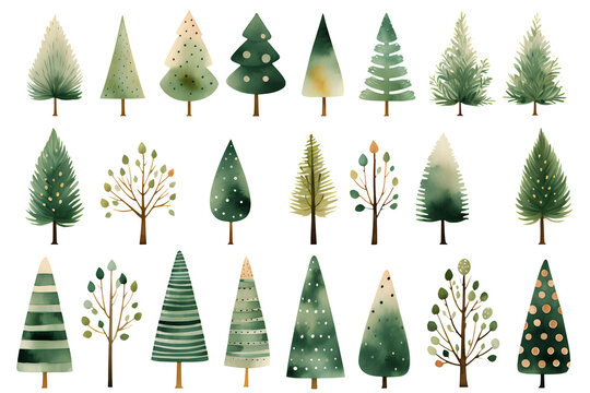 
Enchanting Forest Variety.
This Collection Of Whimsical, Stylized Trees Seems To Come Straight From A Fairy Tale. Each Tree Boasts A Unique Design, From Polka Dots And Stripes To Gentle 