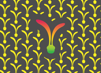 Vector of Minimal Abstract Dipterocarpus alatus illustration.Graphic for fabric or printing seamless pattern.