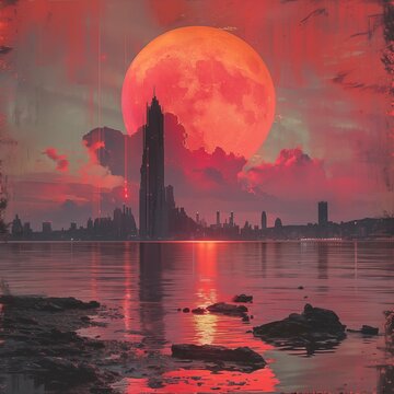 Surreal landscape on another planet