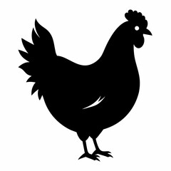 rooster and chicken silhouette vector illustration