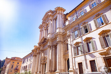 Rome italian city ancient and modern mouments and streets - obrazy, fototapety, plakaty
