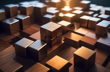 Abstract background colored cubes