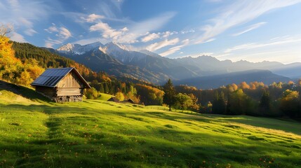 Obraz premium Peaceful autumn Alps mountain view. Reiteralm, Steiermark, Austria