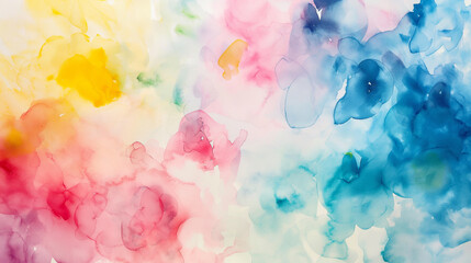 watercolor painting colorful bloomer Flowers with thin clear petals.