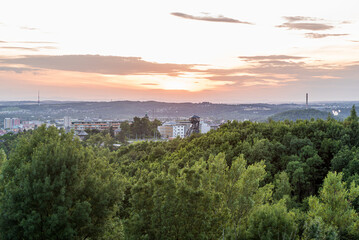 View from Halda Ema hill above Ostrava city in Czech republic