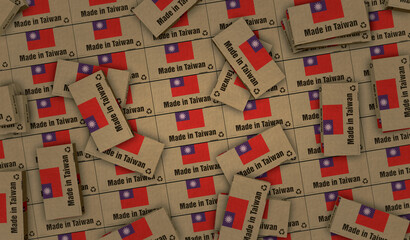 Naklejka premium Made in Taiwan box pack 3d illustration