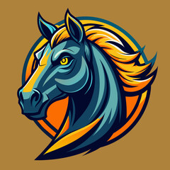 horse head logo vector illustration