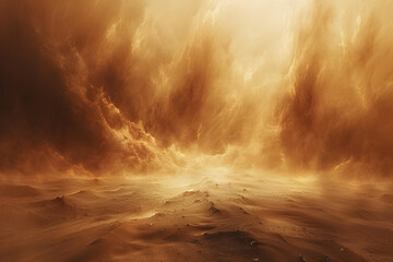 Dramatic digital art of a sand storm in the desert, depicting the harsh and hazardous weather conditions in an arid environment. - obrazy, fototapety, plakaty