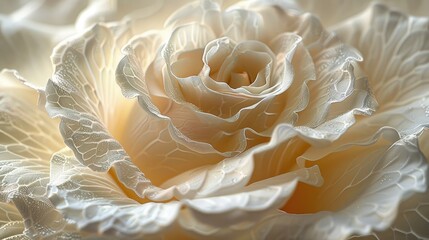  Ethereal Elegance: Ivory Rose Blossom in Painterly Style