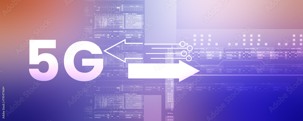 Aufkleber 2d rendering 5g network 5g connection