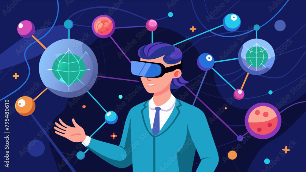 Poster a virtual reality world powered by artificial synapses allows people to experience and interact with